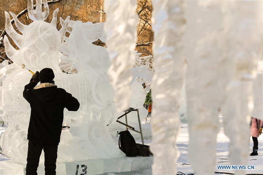 CHINA-HARBIN-ICE SCULPTURE-COMPETITION (CN) 