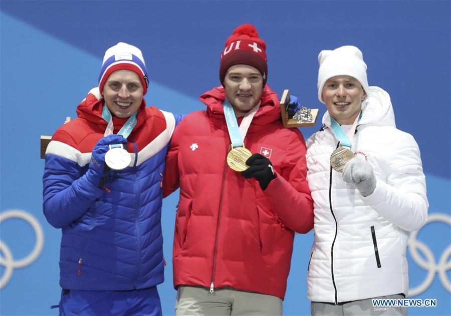 (SP)OLY-SOUTH KOREA-PYEONGCHANG-CROSS COUNTRY SKIING-MEN'S 15KM FREE-MEDAL CEREMONY