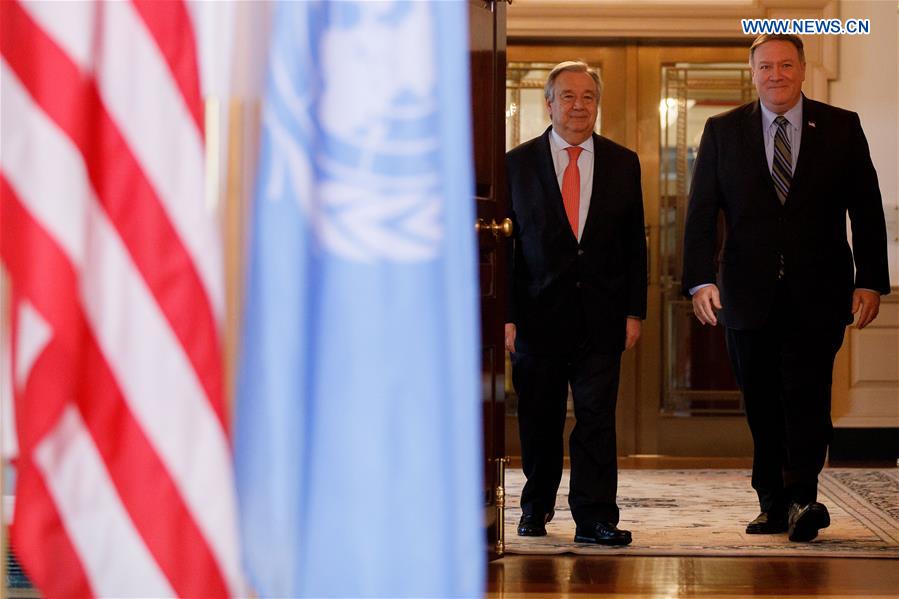 U.S.-WASHINGTON D.C.-POMPEO-GUTERRES-MEETING