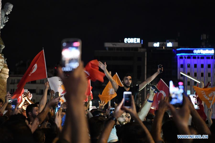 TURKEY-ISTANBUL-ELECTION-ERDOGAN'S SUPPORTERS-CELEBRATION