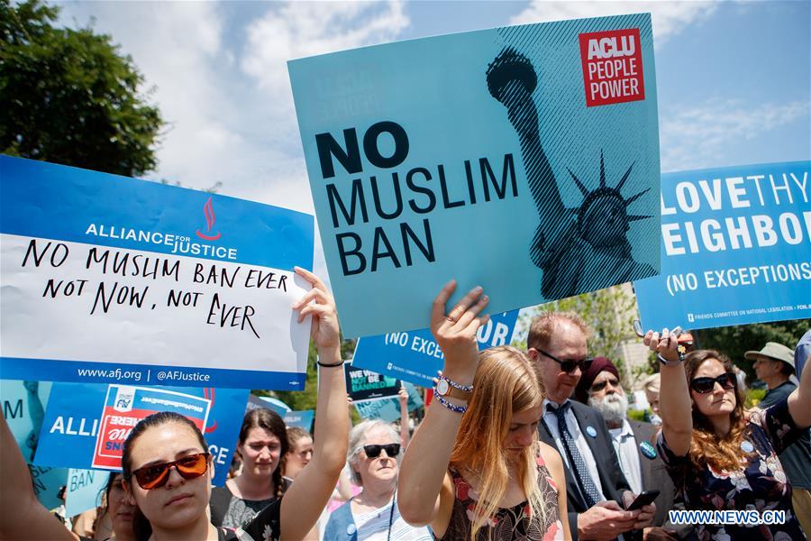 U.S.-WASHINGTON D.C.-TRAVEL BAN-SUPREME COURT-RULING-PROTEST