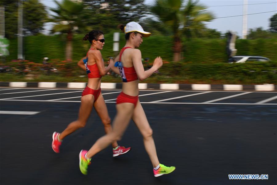 (SP)INDONESIA-JAKARTA-ASIAN GAMES-ATHLETICS-WOMEN'S 20KM WALK