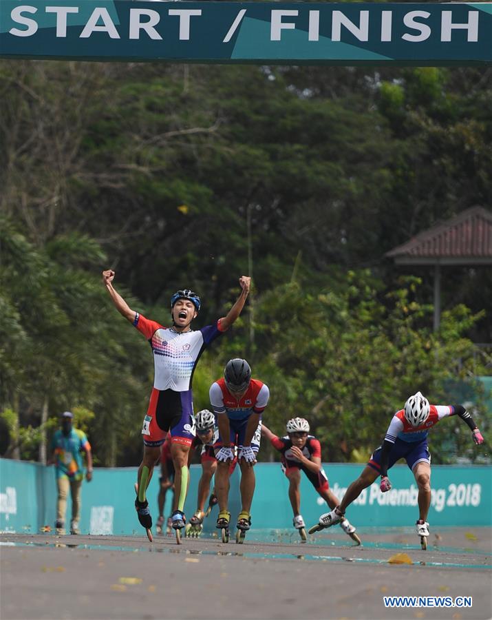 (SP)INDONESIA-PALEMBANG-ASIAN GAMES-ROLLER SKATE-MEN'S ROAD 20KM RACE