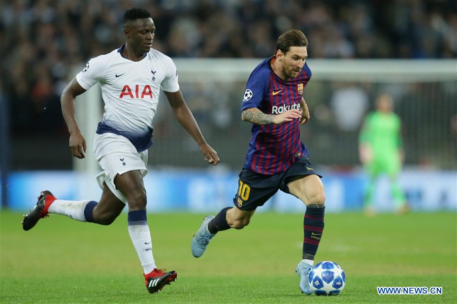 (SP)BRITAIN-LONDON-FOOTBALL-UEFA CHAMPIONS LEAGUE-TOTTENHAM HOTSPUR VS BARCELONA