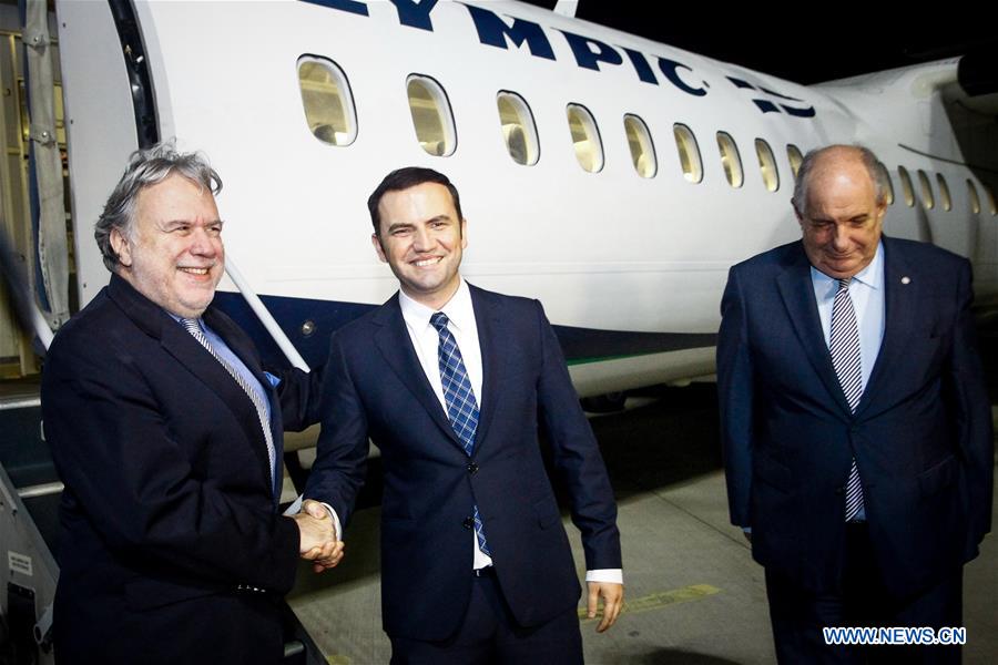 GREECE-ATHENS-FYROM-SKOPJE-DIRECT FLIGHT-INAUGURATION