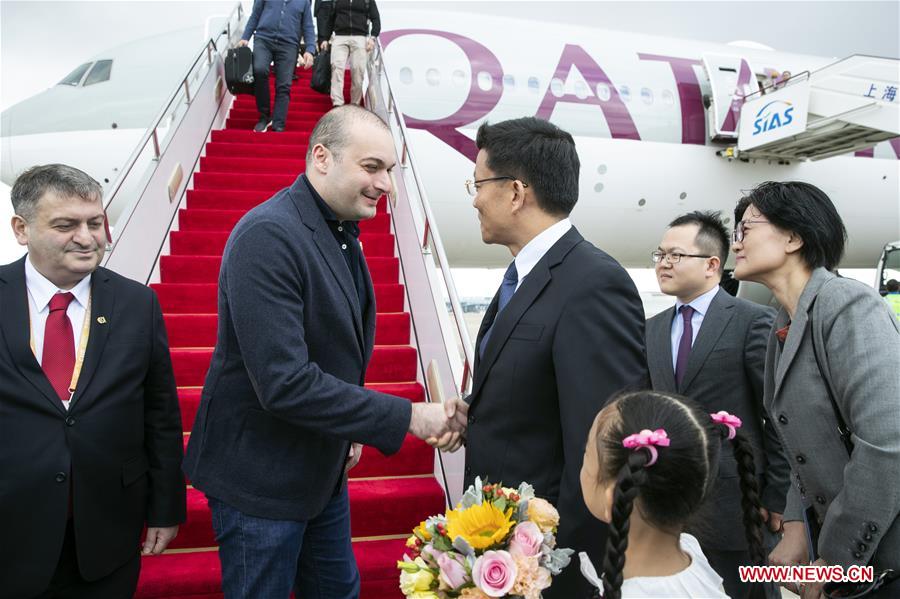 (IMPORT EXPO)CHINA-SHANGHAI-CIIE-GEORGIAN PM-ARRIVAL (CN)