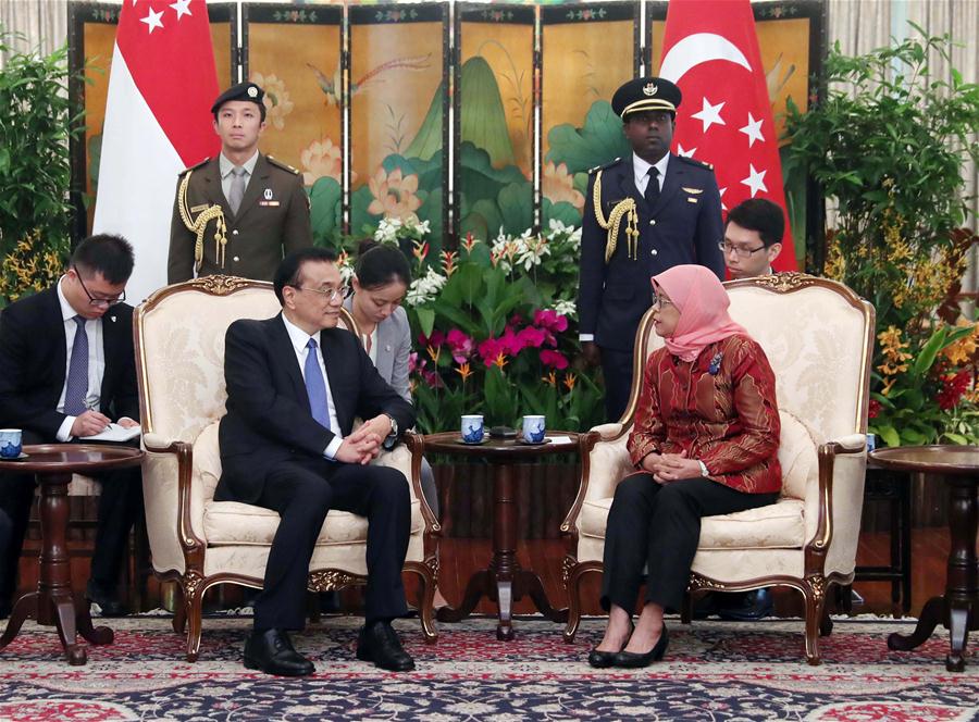 SINGAPORE-LI KEQIANG-HALIMAH YACOB-MEETING