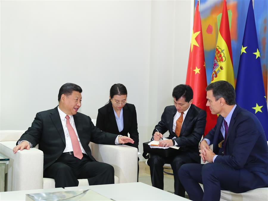 SPAIN-MADRID-XI JINPING-SPANISH PM-MEETING