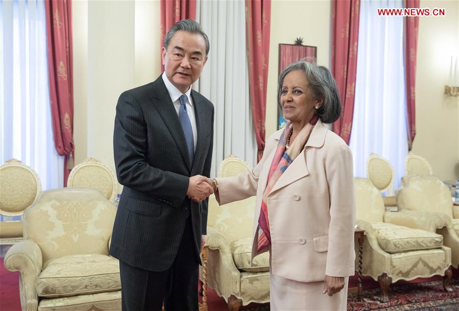 ETHIOPIA-ADDIS ABABA-WANG YI-ETHIOPIAN PRESIDENT-MEETING