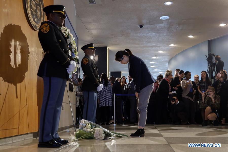 UN-ETHIOPIAN AIRLINES-CRASH VICTIMS-WREATH-LAYING CEREMONY