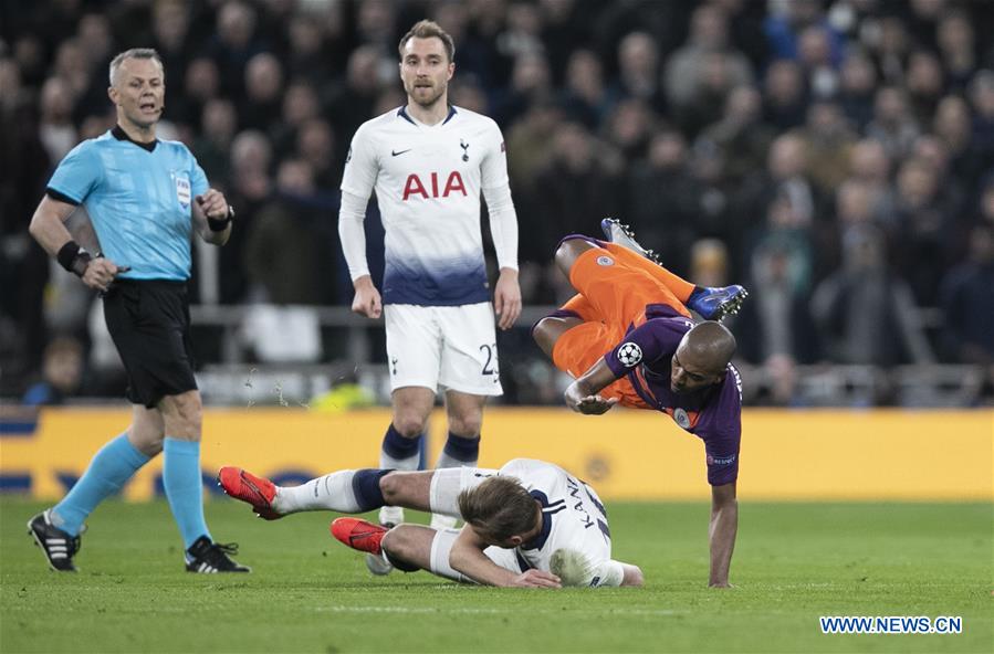 (SP)BRITAIN-LONDON-FOOTBALL-CHAMPIONS LEAGUE-QUARTERFINAL-TOT HOTSPUR VS MAN CITY 