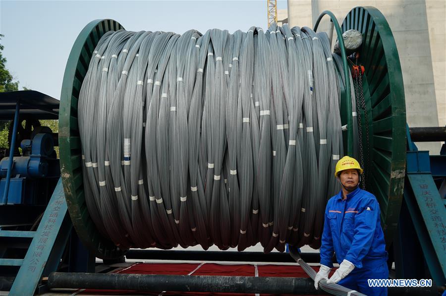 CHINA-JIANGSU-YANGTZE RIVER BRIDGE-MAIN CABLE-ERECTION (CN)