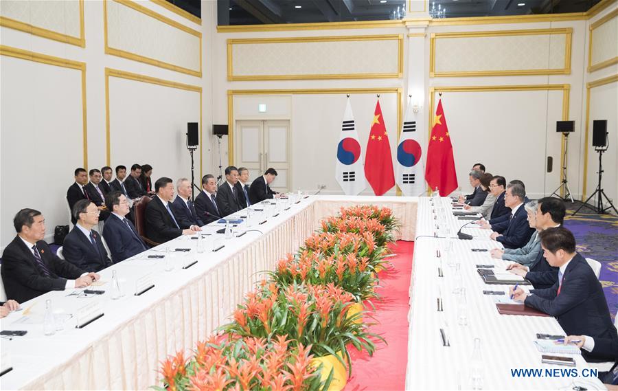 JAPAN-OSAKA-XI JINPING-MOON JAE-IN-MEETING