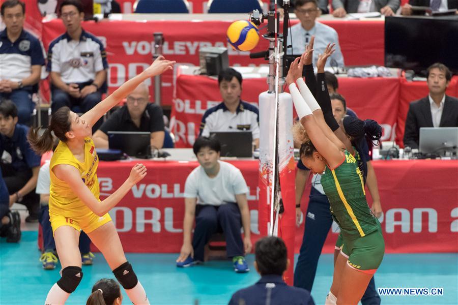 (SP)JAPAN-YOKOHAMA-VOLLEYBALL-WOMEN'S WORLD CUP-CHN VS CMR