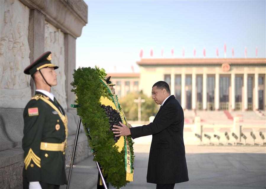 CHINA-BEIJING-JAMAICAN PM-MONUMENT-TRIBUTE (CN)