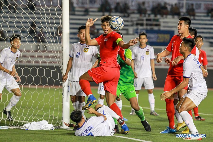 (SP)PHILIPPINES-MANILA-SEA GAMES-SOCCER-SINGAPORE VS LAOS