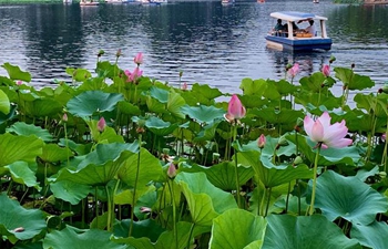 People go sightseeing at Shichahai scenic area in Beijing