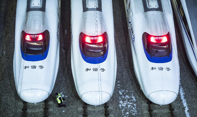 High-speed trains in Wuhan maintained for Spring Festival travel rush