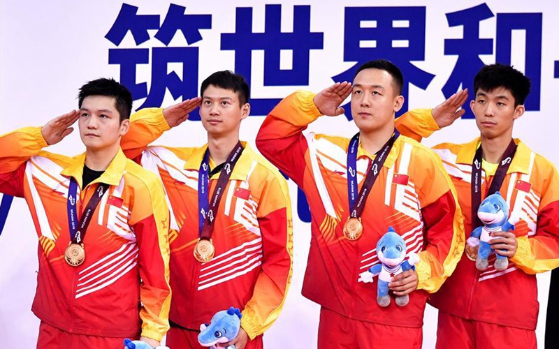 China win men's team competition of table tennis gold at Military World Games