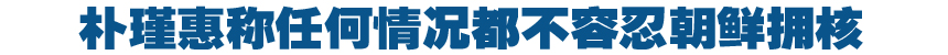 韓國(guó)總統(tǒng)樸瑾惠：任何情況都不容忍朝鮮擁核